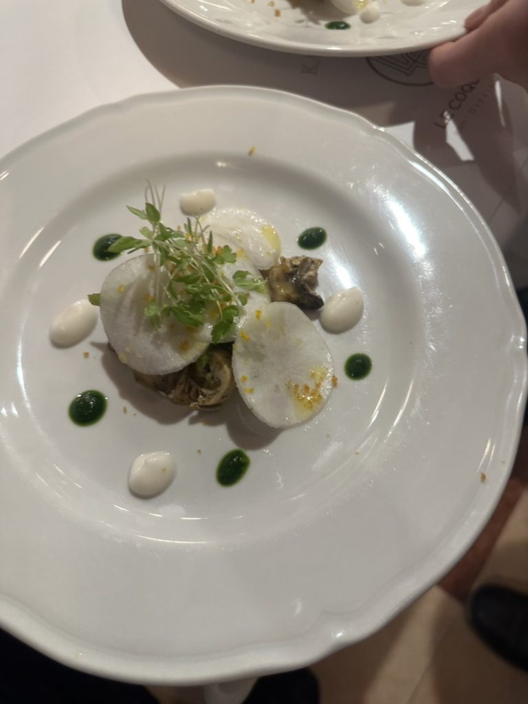 鮑　牡蠣　菜の花　蕪　春菊